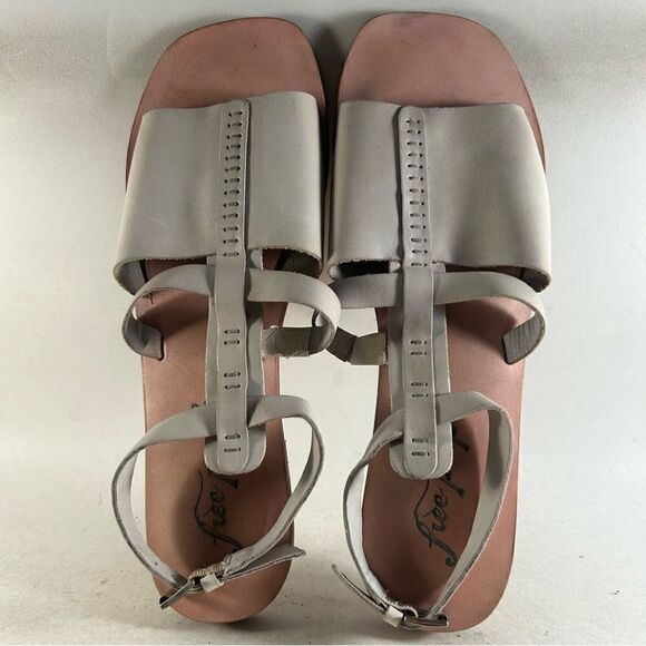 NEW Free People Long Weekend Leather Sandals Off White Size EU 39 US 8.5 - Picture 7 of 9